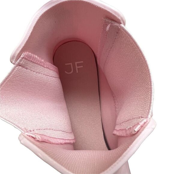Just‎ Fab Boots Women's Pink Roonie Rain Heel Spring Easter Pull On Chelsea - Picture 4 of 9